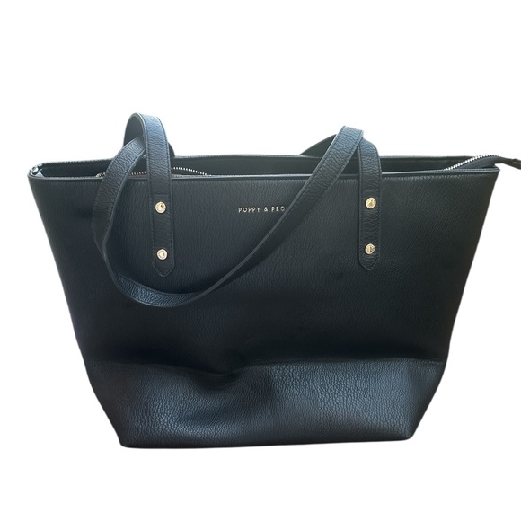 Poppy & Peonies Handbags - Poppy & Peonies Classic Black Tote